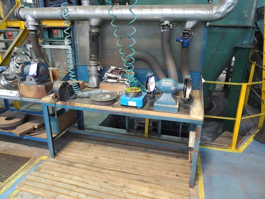 1800x800mm fettling bench with double ended grinde...