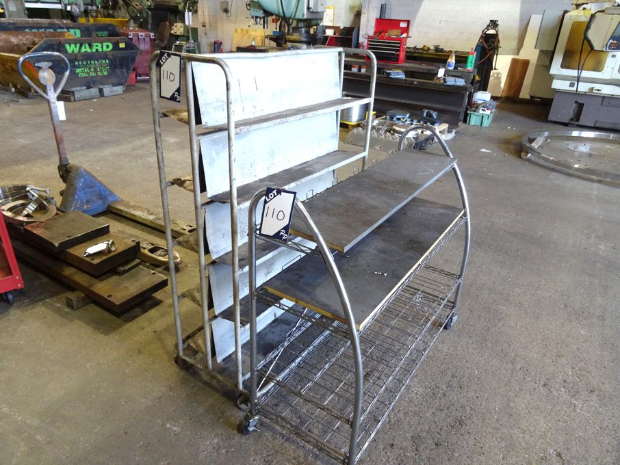 2x mobile storage trolleys