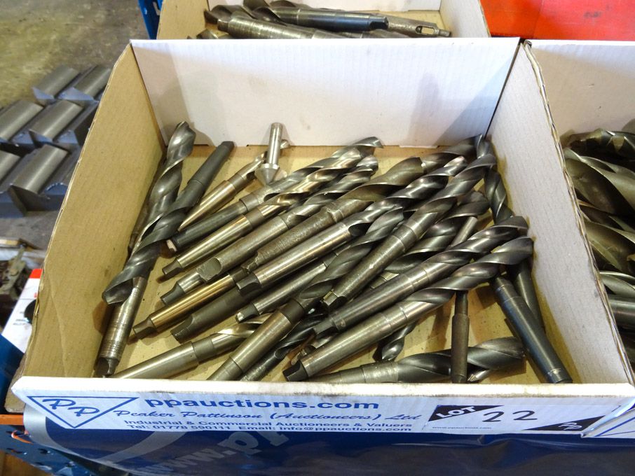 Qty HSS taper shank twist drills to 7/8" approx