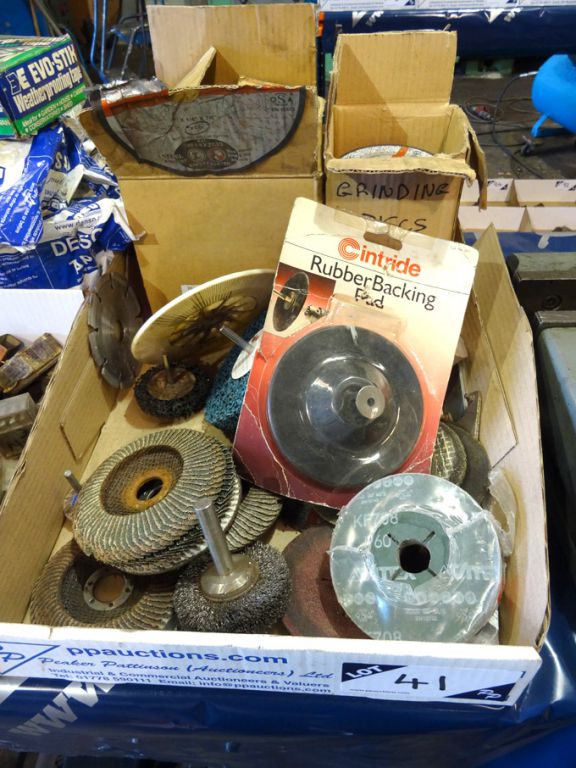 Qty various Excel metal grinding wheels, rubber ba...