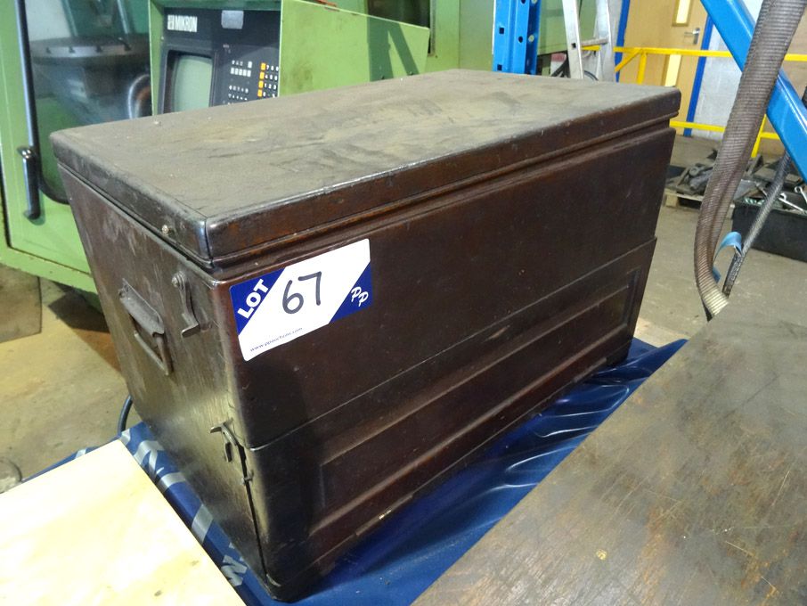 Antique style wooden engineers tool chest
