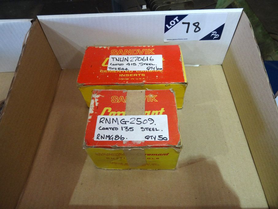 50x Sandvik RNMG2509 inserts, 100x Sandvik TNUN270...