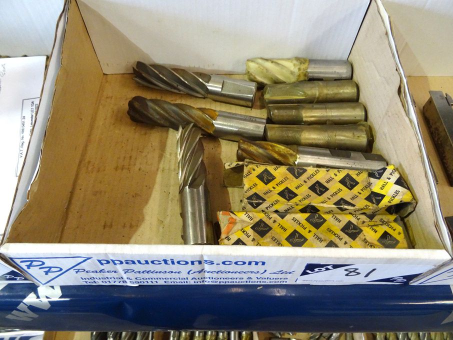 10x various Cobalt HSS end mills, straight flute s...