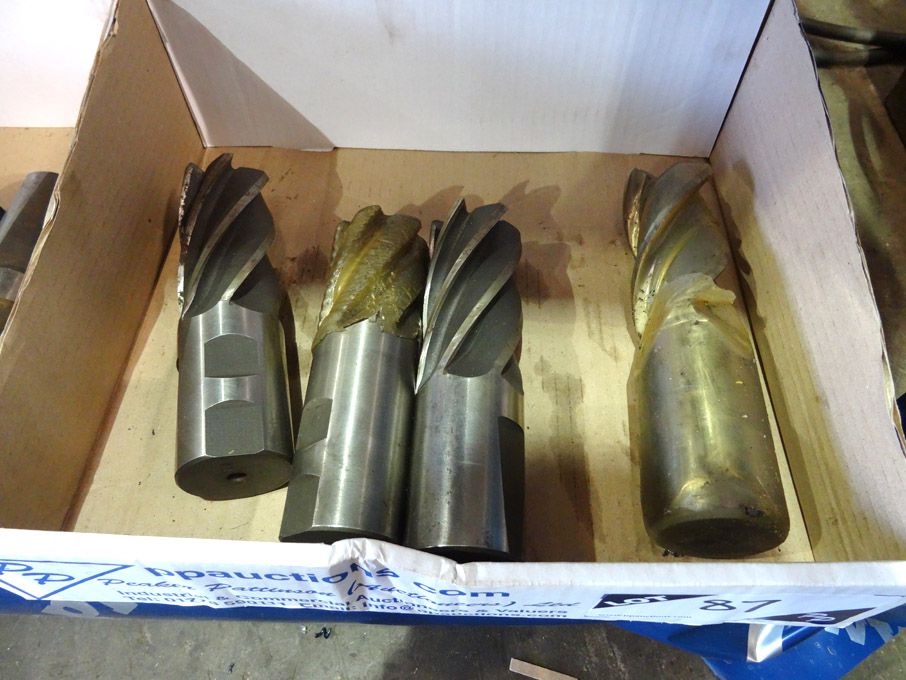 4x 2" dia end mills, ripper, slot drills (unused)