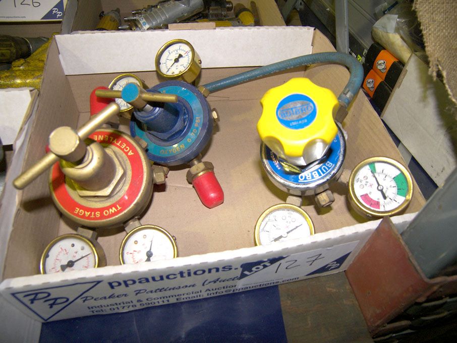 Butbro oxygen gauge & 2x two stage gauges
