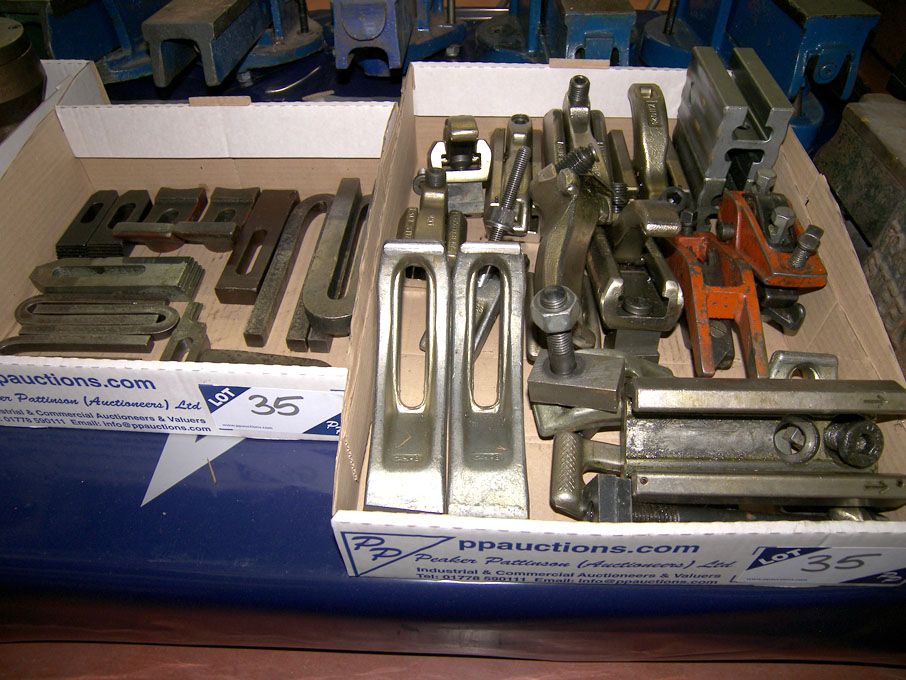 Qty various machine clamping equipment in 2 boxes
