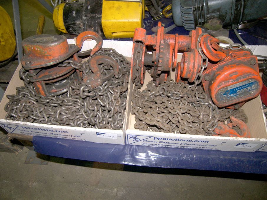 2x Elephant 0.5ton manual chain hoists