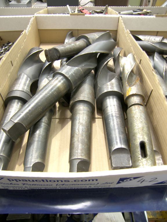 Qty HSS taper shank twist drills to 2 31/32" appro...
