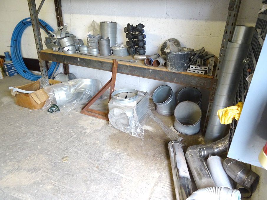 Qty various ducting, ducting hangers etc (racking...