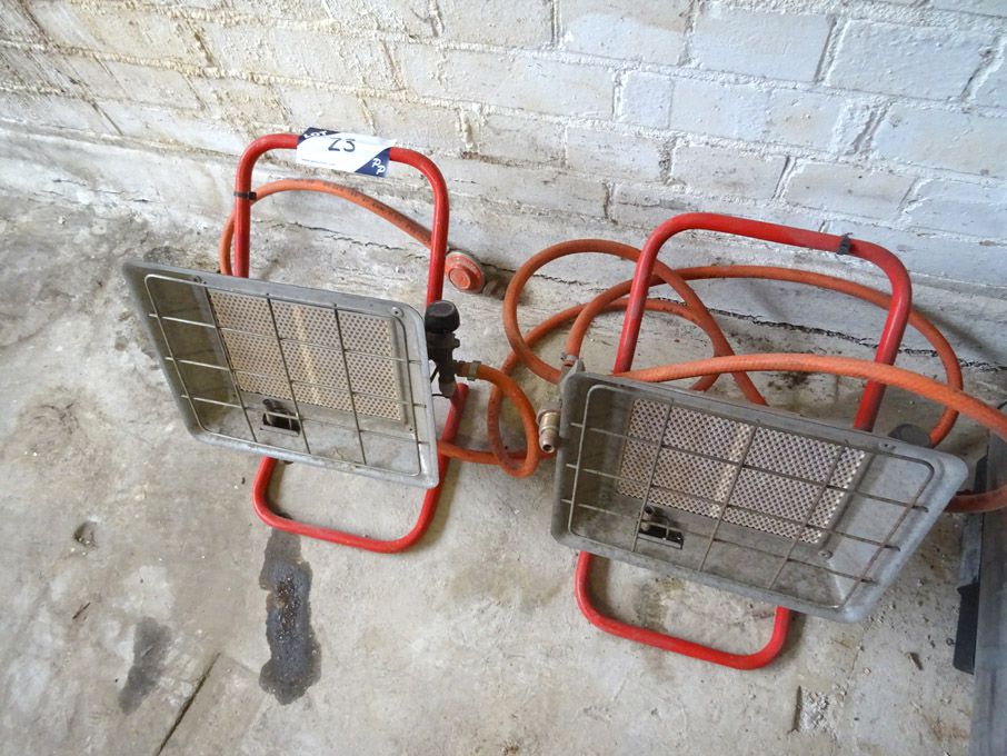 2x similar gas factory heaters - Lot located at: D...