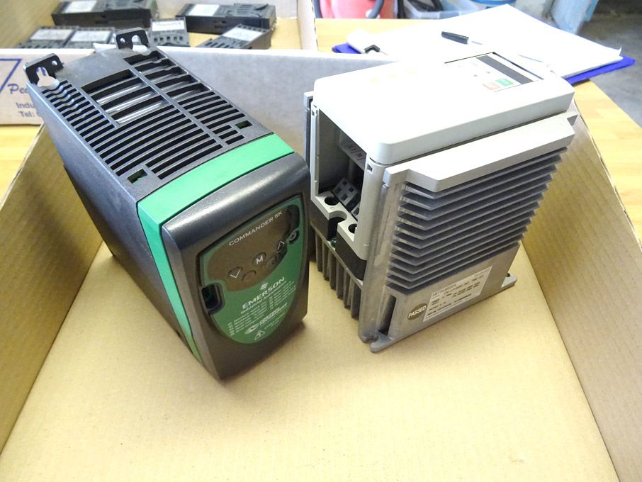 Mitsubishi Freqrol-U100 inverter, 0.75kW & Emerson...