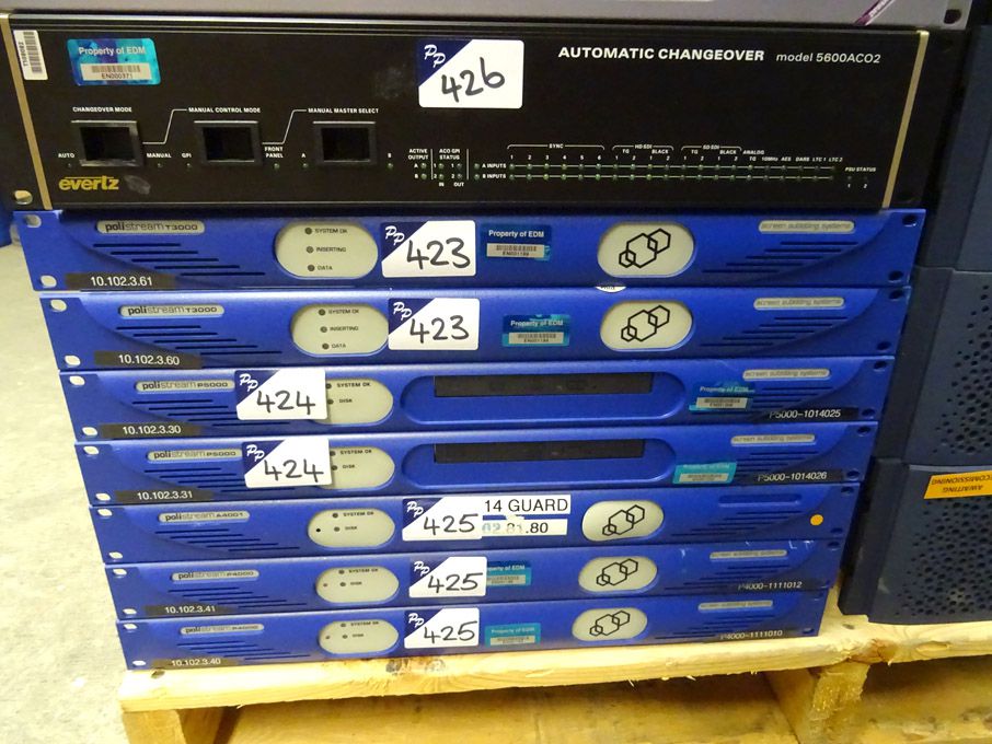 2x Polistream T3000 screen subtitling systems