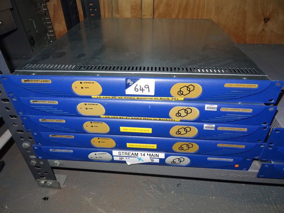 8x Polistream A4001 screen subtitling systems