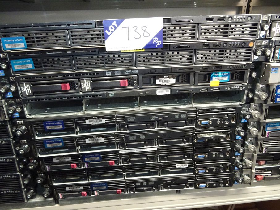 3x HP ProLiant DL360 G7, DL160 G6, DL320 G6, 2x DL...