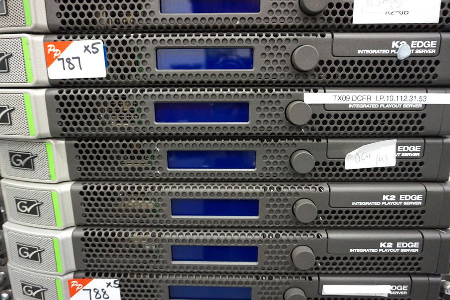 5x Grass Valley K2 Edge integrated playout server