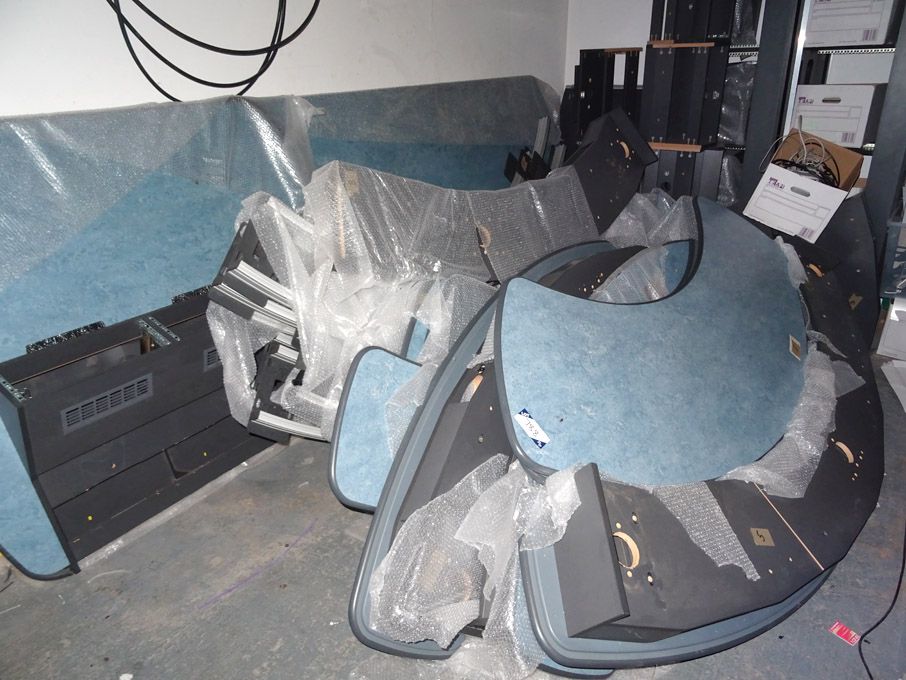 Qty various broadcasting desks (dismantled)