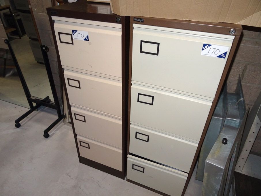 2x Triumph, Silverline brown / cream metal 4 drawe...