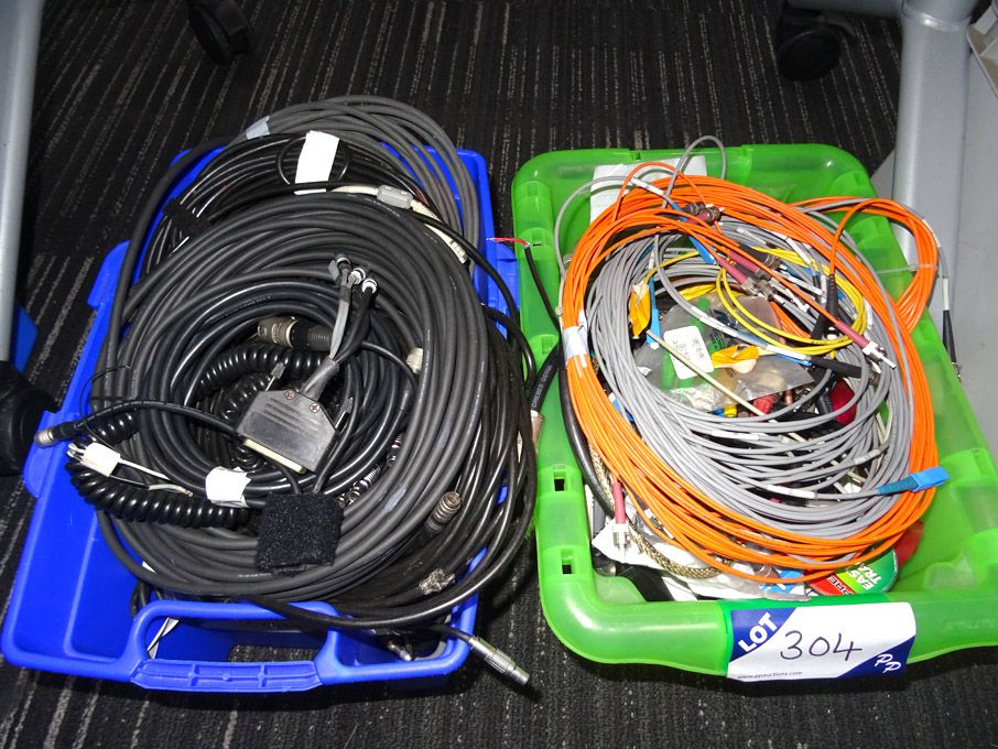 Qty various cables in 2 cases