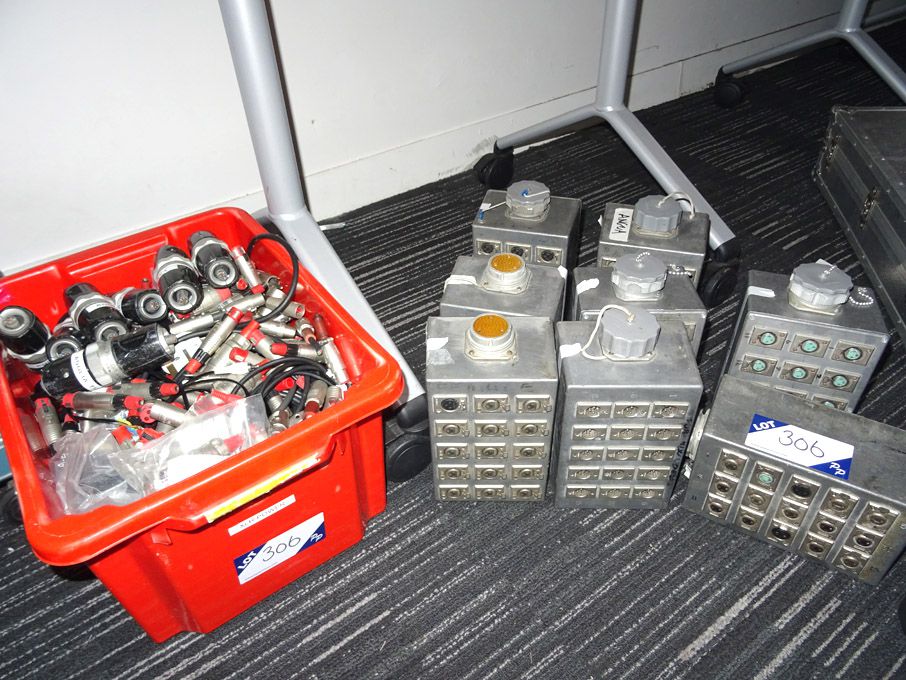 Qty various XLR power adaptors, plugs, sockets etc