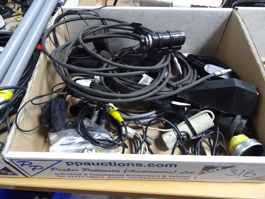 Qty various lenses, cables, connectors etc