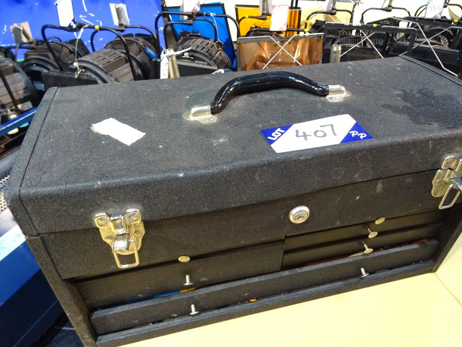 Black multicompartment tool chest