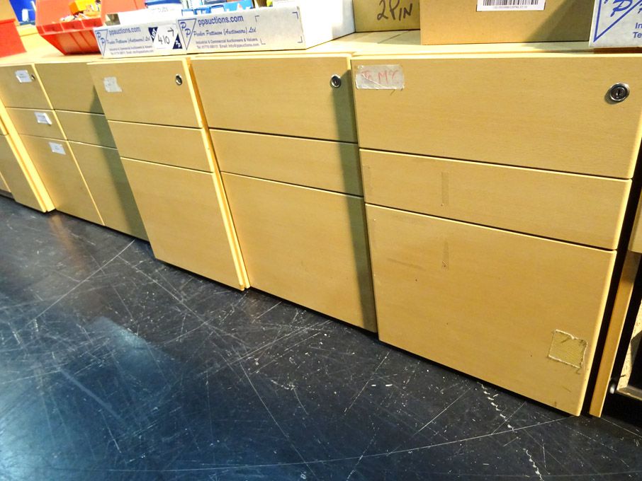 6x beech 3 drawer pedestal units