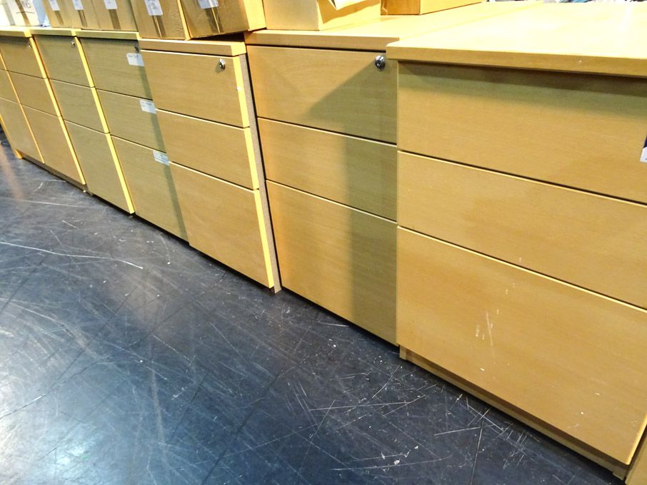 7x various beech, light oak 3 drawer pedestal unit...