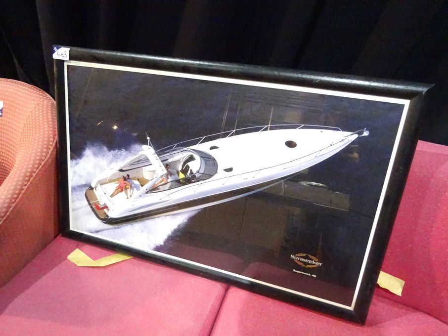 Framed colour print 'Sunseeker Superhawk 48'