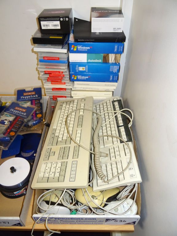 Qty various keyboards, mice, Office 2007 software...