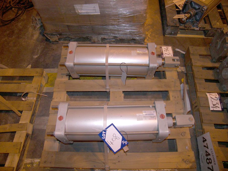 Pair Norgren RM/980/450 cylinders, 200mm dia, 450m...