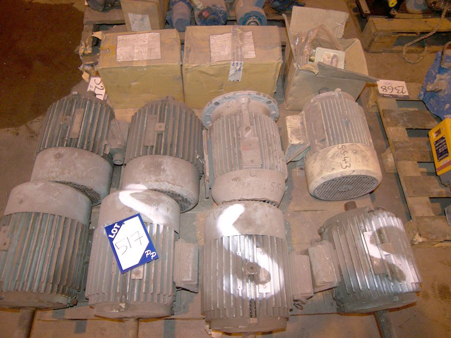Qty Brook Crompton etc motors on pallet to 5.5kW