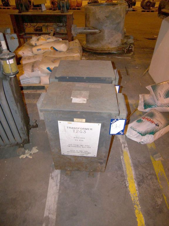 Pair Grosvenor Power Services 20kva transformers,...