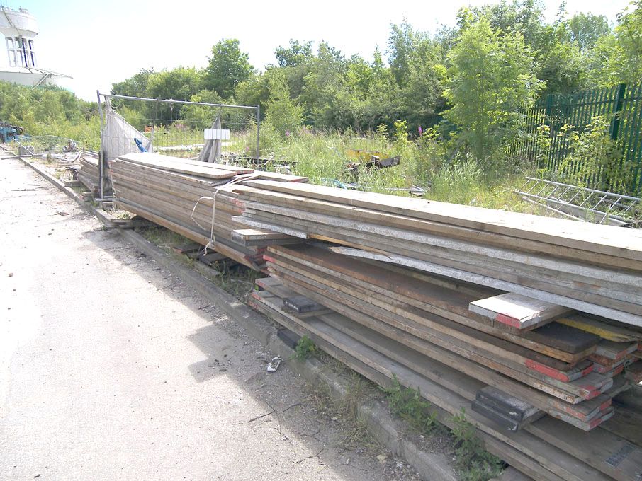 Qty various scaffolding boards & poles as lotted