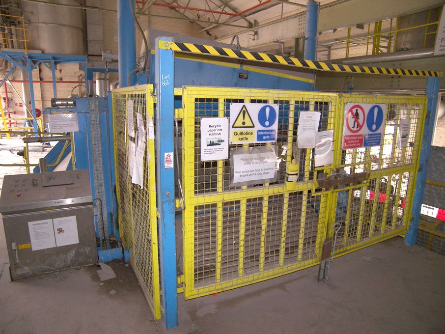 Jylhavaara paper guillotine, 2.2m wide x 1.8m thic...