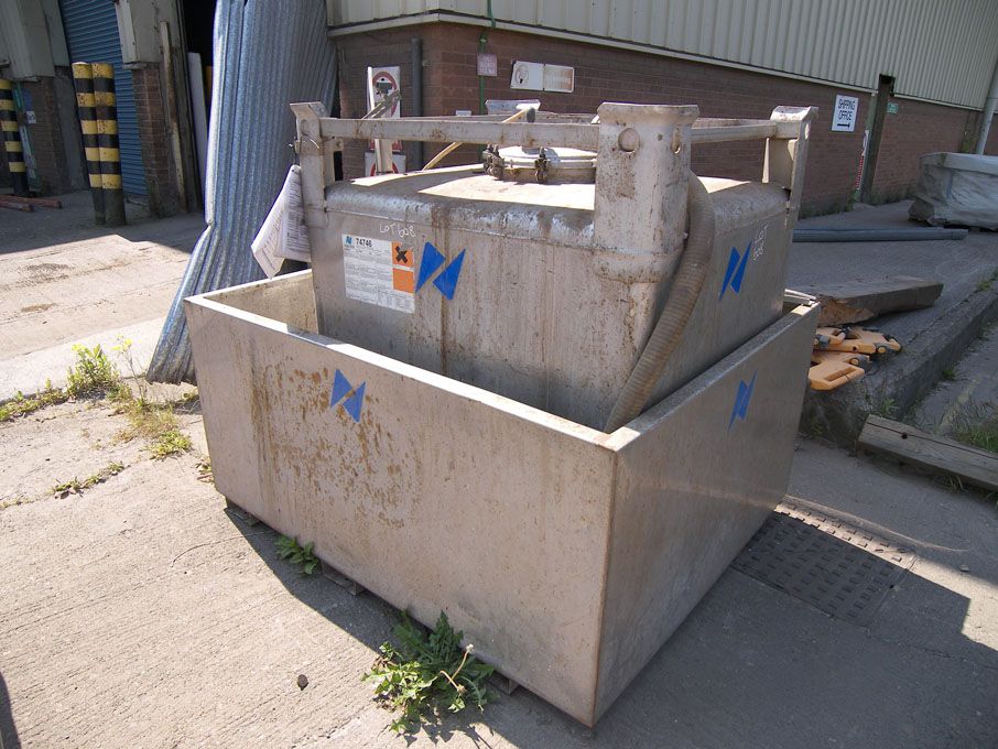 Nalco s/s 316 bunded storage tank, 1250x1100x1000m...