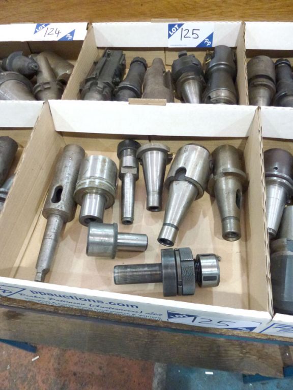 Qty various taper tool holders in 2 boxes