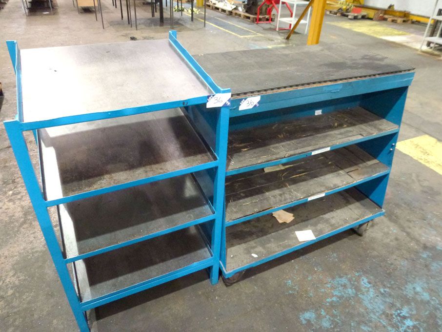 4 shelf mobile storage trolley & 4 shelf storage r...