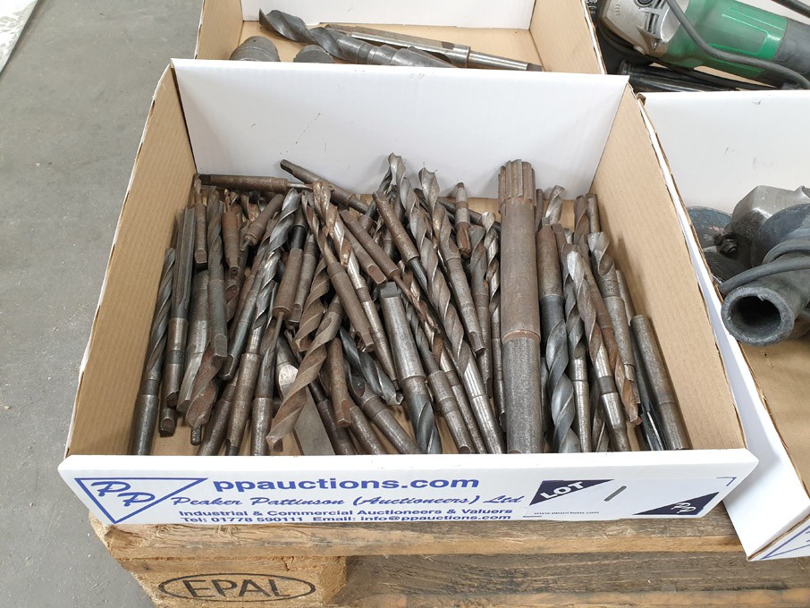 Qty HSS taper shank twist drills to 1/2" approx -...