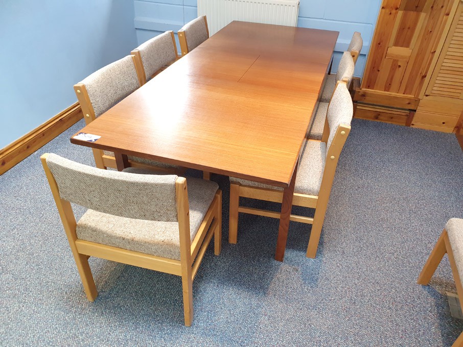4 section meeting table, extending leaf, 86x36", 9...