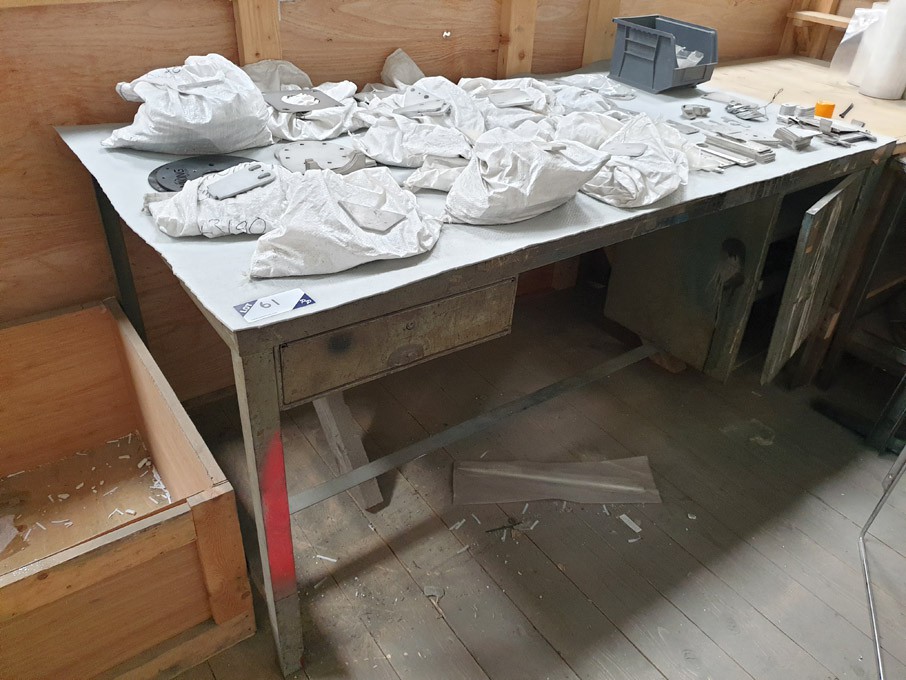 72x36" metal frame work table with built in cupboa...