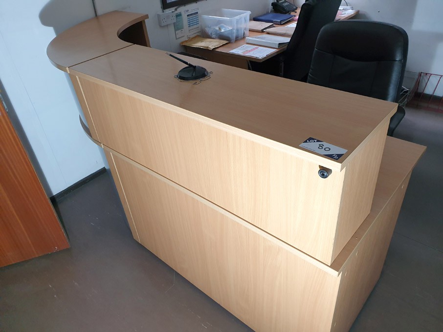 2000x800mm beech curved sectional reception desk -...