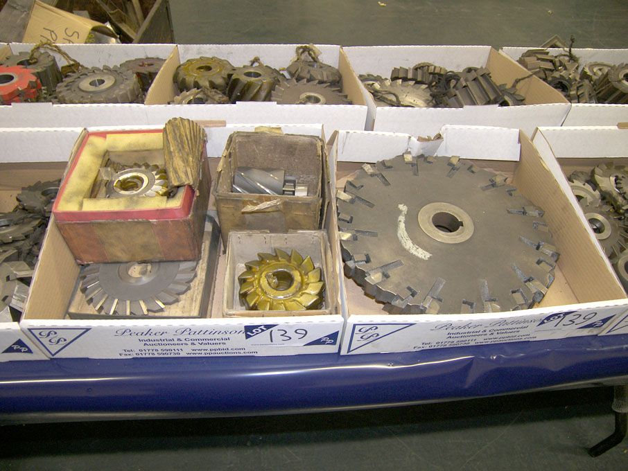 Qty HSS side & face milling cutters to 12" in 2 bo...