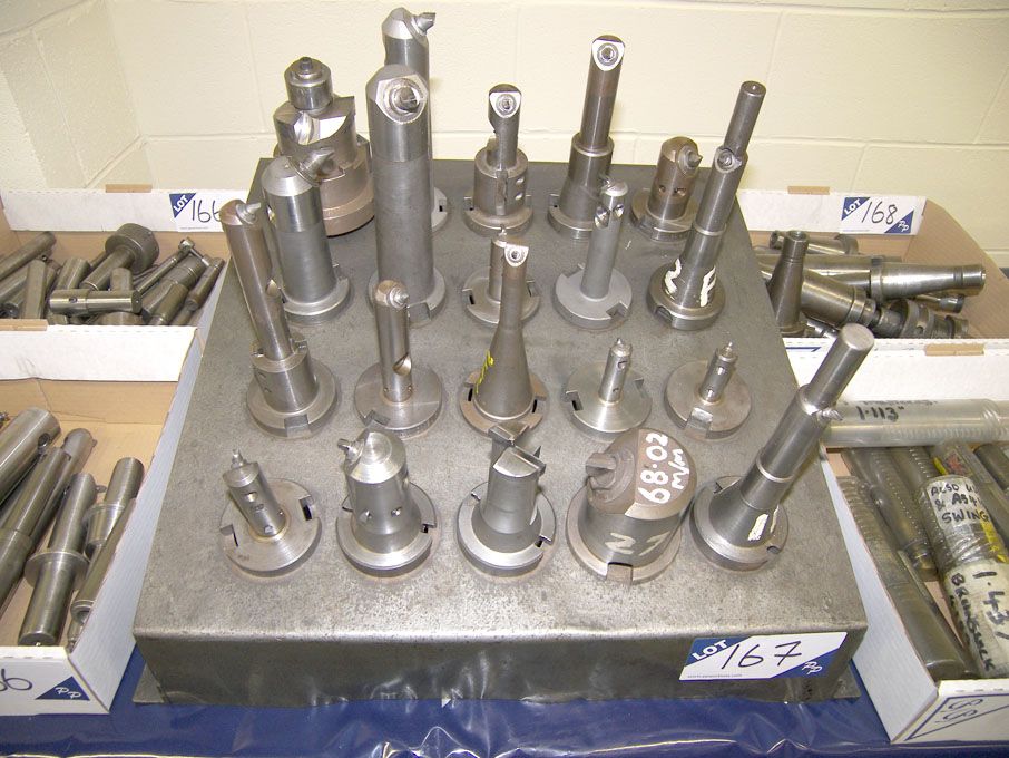Qty various taper boring tools in storage unit