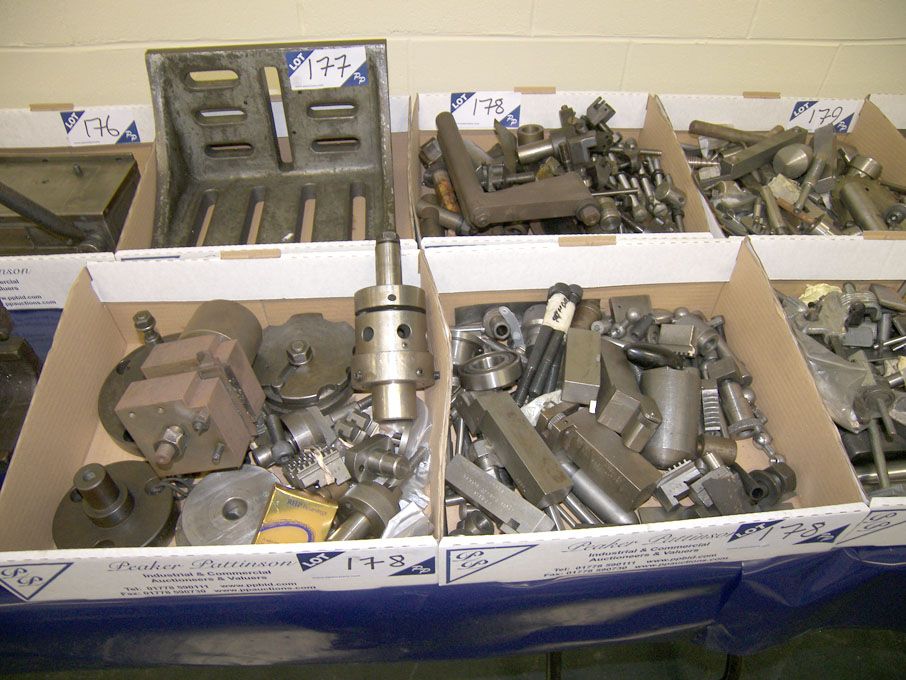 Qty various bolts, jaws, bearings, face plates etc...