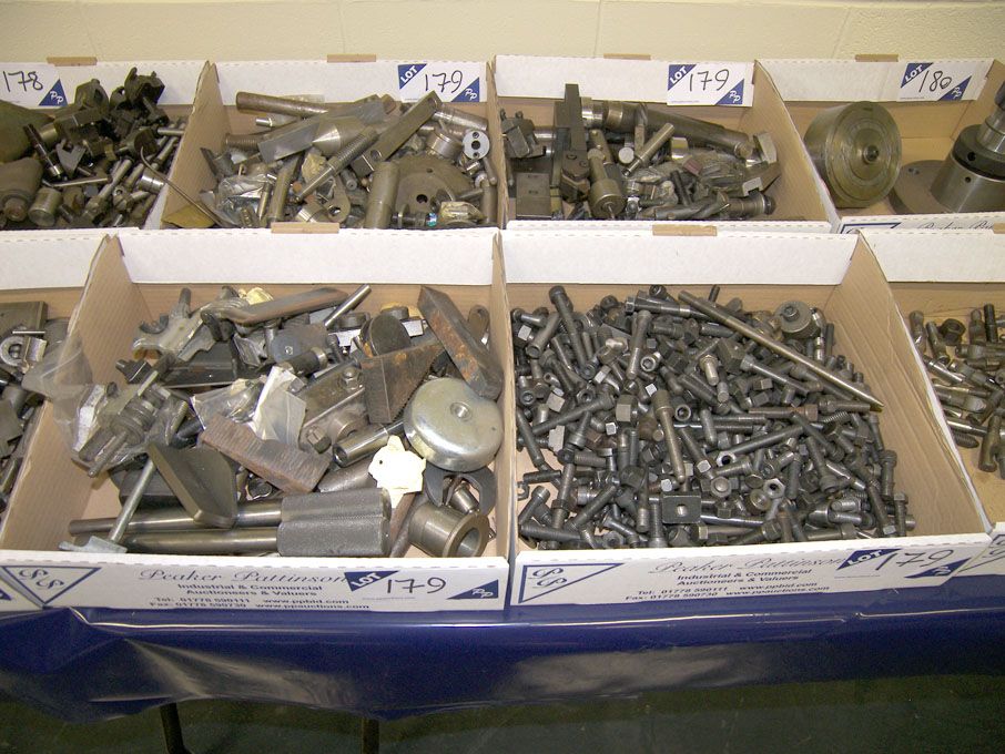 Qty nuts, bolts, centres, collets etc in 4 boxes