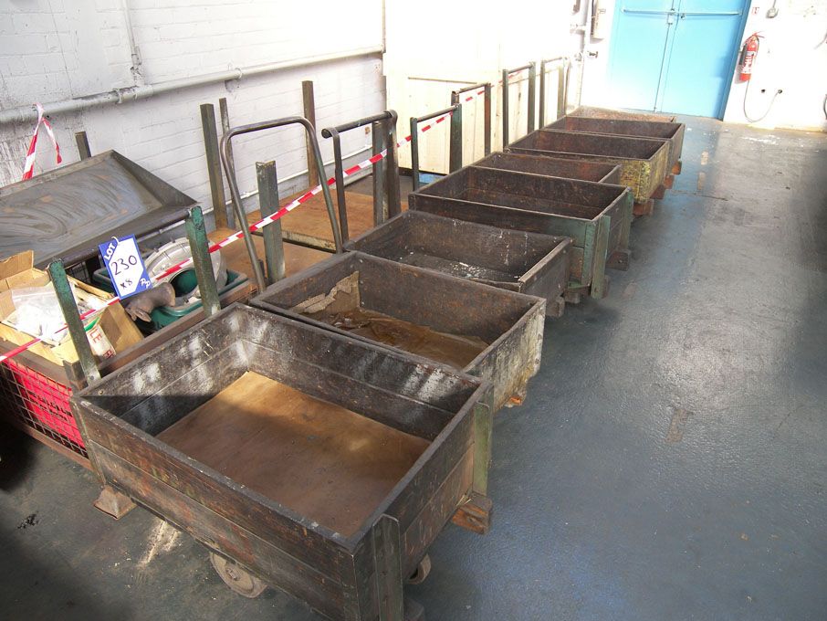 AMEND - Should Read: ' 8x 4 wheel metal / wooden t...