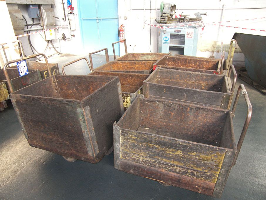 AMEND - Should Read: '8x 4 wheel metal / wooden tr...