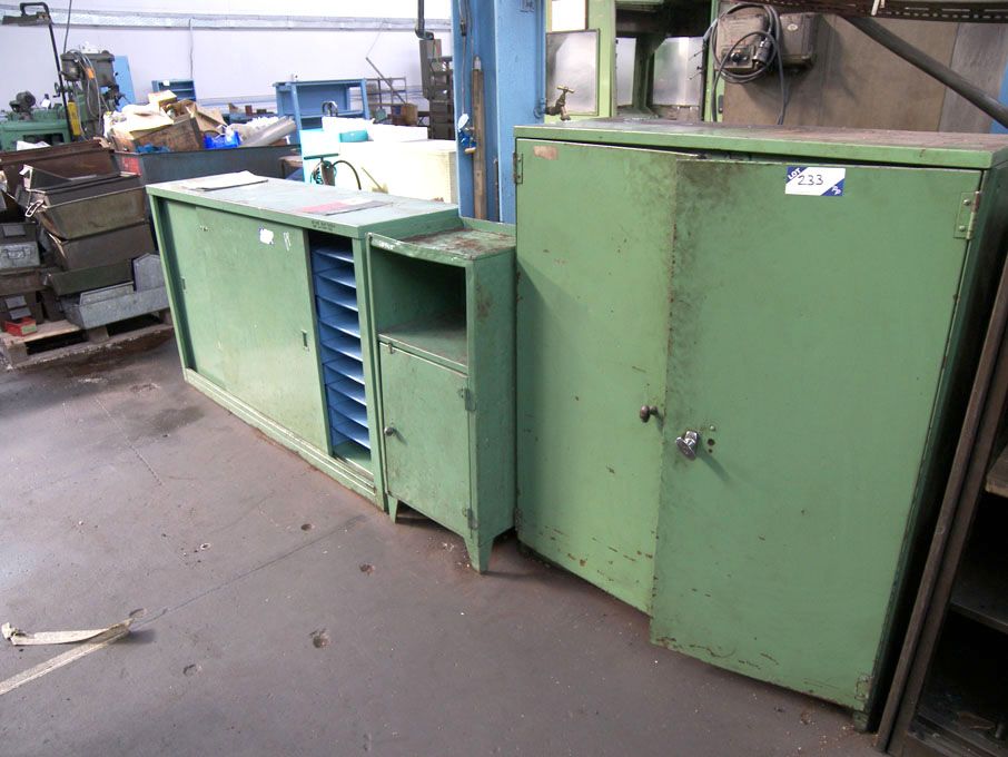 2x twin door metal storage cupboards & storage rac...