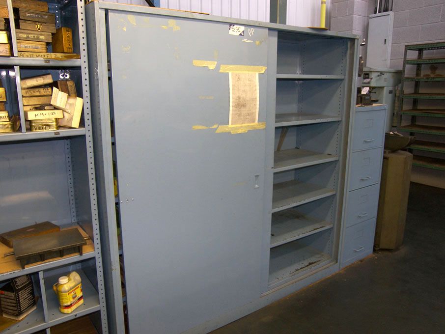 Twin sliding door metal storage cupboard, 1850x183...