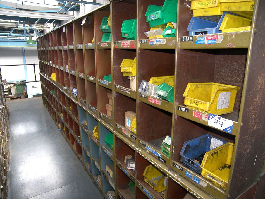 Multi compartment storage racks with contents inc:...